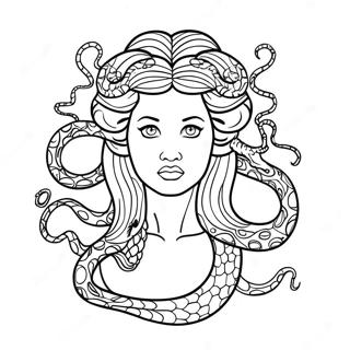 Medusa Mitologica Con Serpenti Pagina Da Colorare 9097-7433