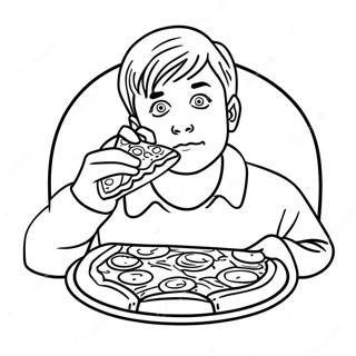 Kevin Mccallister Con Pizza Da Colorare 9677-7896