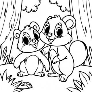 Pagina Da Colorare Di Chip E Dale Nella Foresta 9687-7904