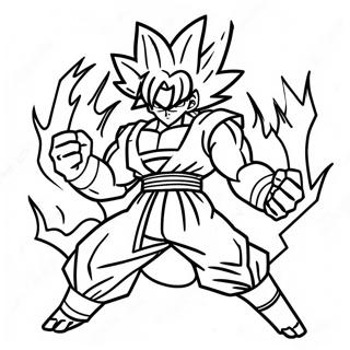 Goku Ultra Istinto In Posizione Di Battaglia Pagina Da Colorare 9757-7966