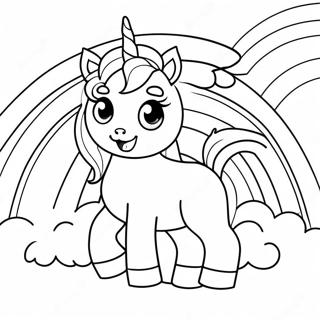 Cucciolo Unicorno Magico In Un Arcobaleno Pagina Da Colorare 9787-8054