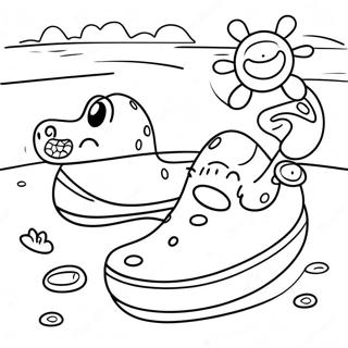 Pagine Da Colorare Di Adorabili Crocs Sulla Spiaggia 9967-8199